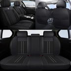 Funda de Auto Universal Turbo en Cuero Legítimo con AirBag +REGALOS: Alfombra de Cuero y Funda para Volante