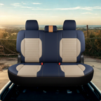 Funda de Asiento Universal Fusion en cuero legítimo con airbag, más regalos: alfombra de cuero y cubierta de volante.