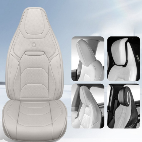 Funda de Asiento Universal Nitro en Cuero Legítimo con Airbag + REGALOS: Alfombra de Cuero y Funda para Volante