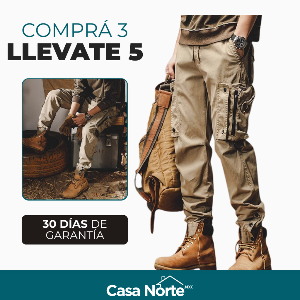 [Llevá 5, Pagá 3] Calza Masculino Force en Ripstop y Poliéster con Bolsillos Tácticos y Calce Ideal