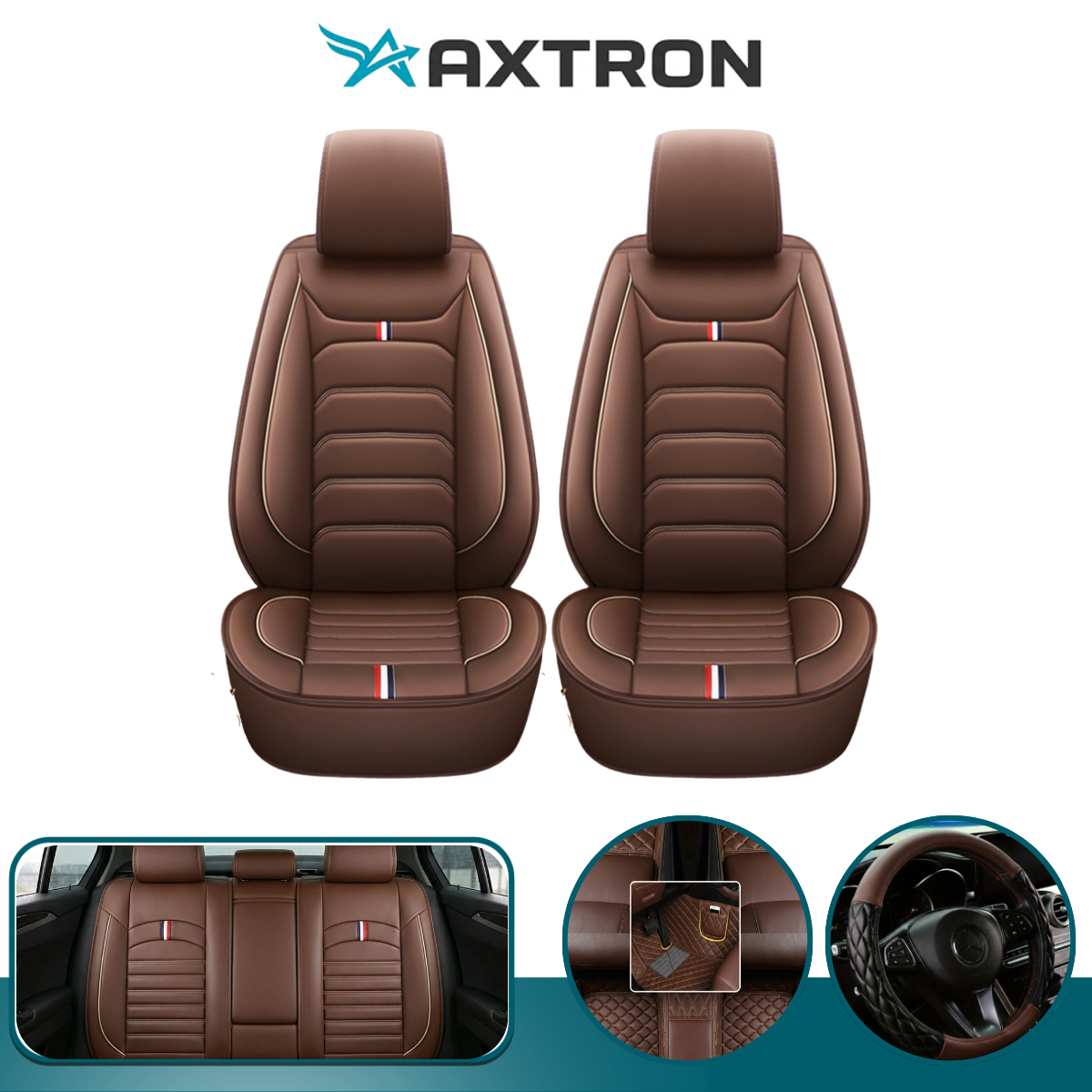 Funda de Auto Universal Prime en Cuero Legítimo con Airbag +REGALOS: Alfombras de Cuero y Funda para Volante