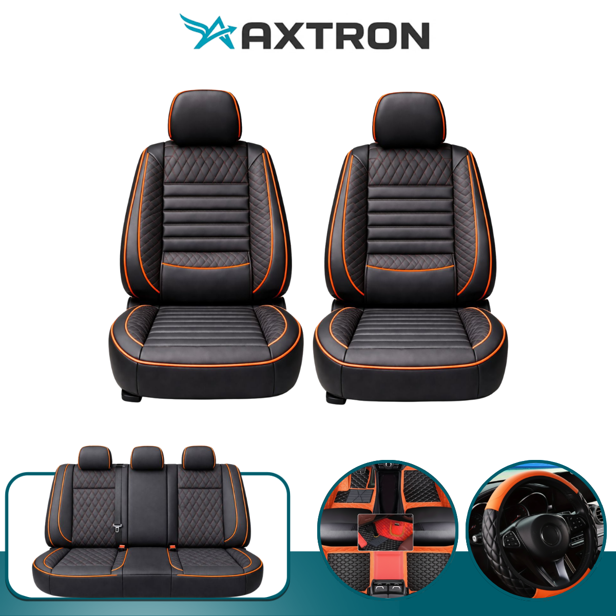 Funda de Auto Universal Regent en Cuero Legítimo con Airbag + REGALOS: Alfombra de Cuero y Funda de Volante