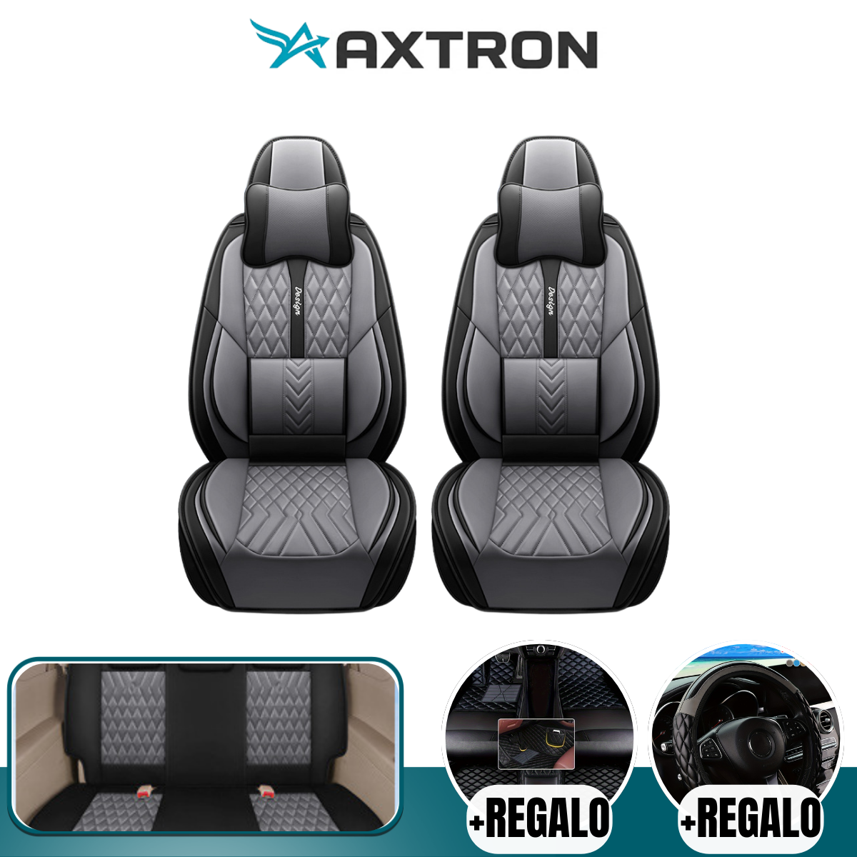 Funda para Auto Vex Universal en Cuero Legítimo con Airbag Incorporado + REGALO: Alfombra y Funda para Volante